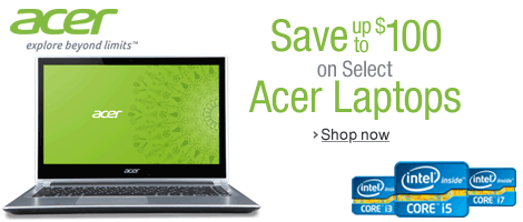 Save up to $100 on Select Acer Laptops