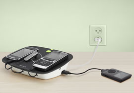 F7C008ad Conserve Valet Energy Saving USB Charging Station - Side and Back