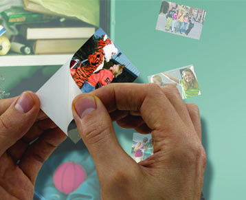 Peel-off, stick-backed photo paper