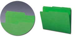 Reinforced 1/3-Cut Top Tab File Folders in Green (Letter) 12134