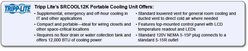 Tripp Lite's SRCOOL12K Portable Cooling Unit Offers: