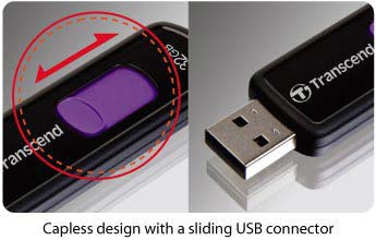 Capless design with a sliding USB connector