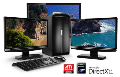 Gateway DX4320 Three Displays