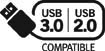 SuperSpeed USB 3.0 backward compatible to USB 2.0