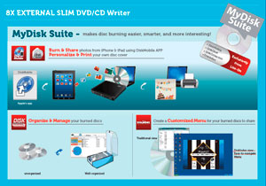 LiteOn eNAU708 External Disk Drive with MyDisk Suite