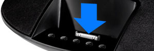 Dock for iPhone or iPod makes for instant playback of your music, video, or photos