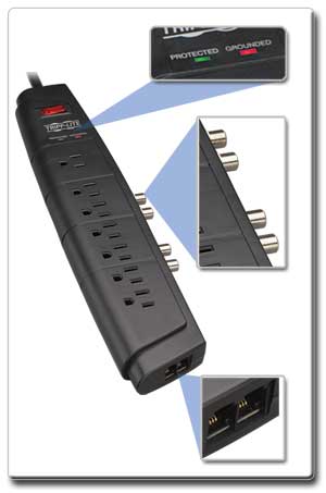 LEDs, Tel/Modem and Coax Jacks