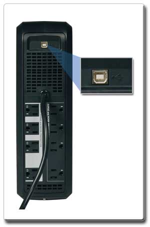 USB Port works with PowerAlert software for network monitoring and control