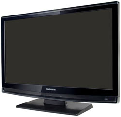 Angled front view of the Magnovox 32MF330B/F7 32-Inch LCD TV