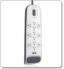Twelve-Outlet  Surge  Protector  with  8-Foot  Power  Cord  and  Ethernet,  Cable/Satellite,  and  Telephone  Protection