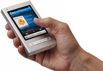 Touch screen makes finding and playing music easy