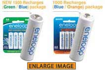 Genuine eneloop 1500 and 1000 packages