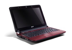 Acer Aspire One D150 10,1 Zoll WSVGA Netbook (Intel Atom N280 1,6GHz, 1GB RAM, 160GB HDD, Intel GMA950, XP Home) rot