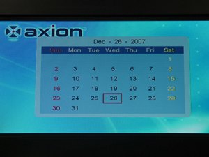 AXN-9905 Calendar Function AXN-9905 Calendar Function