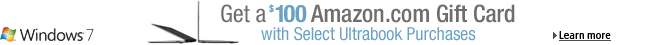 Get a $100 Amazon.com Gift Card with Select Ultrabook Purchase