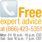 Free expert advice at 866-423-5351, Monday through Friday from 10 a.m. to 10 p.m. Central time.