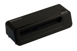 The PhotoLink Scanner is about the size of a laptop power brick 