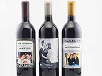 One Custom Wine Label on a Bottle of Wine