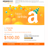 E-mail a gift card