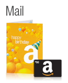 Order Amazon.com Gift Cards by mail with free One-Day Shipping
