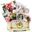 Victorian Lace Gourmet Food Gift Basket and Spa Set