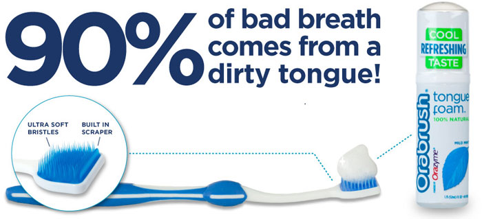 90% of bad breath comes from a dirty tongue!