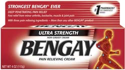Ultra Strength BENGAY Pain Relieving Cream, 4-Ounce Tubes (Pack of Three) Product Shot