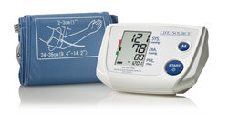 LifeSource Advanced One Step Auto Inflate Blood Pressure Monitor with Small Cuff and AC Adapter (UA-767PSAC) Product Shot