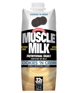 CytoSport Muscle Milk Ready-to-Drink Cookies 'n Creme (12-pack of 17-ounce cartons) Product Shot