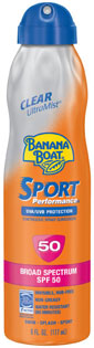 Banana Boat UltraMist Sport Performance Clear Spray Sunscreen SPF 50, 6 fluid ounces Product Shot