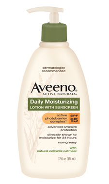 AVEENO Active Naturals Daily Moisturizing Lotion with SPF 15, 12-Ounce Pump Product Shot