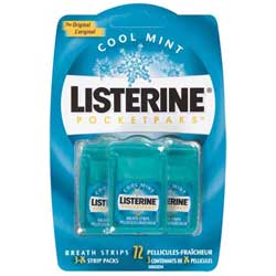 LISTERINE POCKETPACKS COOL MINT (Three 24-Count Dispensers, Pack of 6) Product Shot