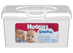 HUGGIES Gentle Care Sensitive Baby Wipes, 64-Count Popup Tub (Pack of 8) Product Shot