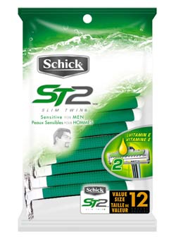 Schick Slim Twin for Men Sensitive, 12-Count Packages (3-Pack) Product Shot