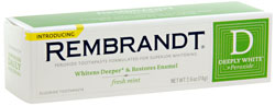 REMBRANDT DEEPLY WHITE Whitening Fluoride Toothpaste Winter Mint, 2.6 Ounces (Pack of Three) Product Shot
