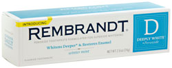 REMBRANDT DEEPLY WHITE Whitening Fluoride Toothpaste Winter Mint, 2.6 Ounces (Pack of Three) Product Shot