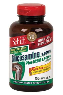 Schiff Glucosamine HCI 1500mg Plus MSM Product Shot