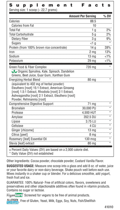 Organic Protein Supplement on Rainbow Light Chocolate Protein Energizer Dietary Supplement Powder