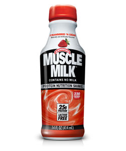 CytoSport Muscle Milk Ready-to-Drink Strawberries 'n Creme (12-pack of 14-ounce bottles) Product Shot