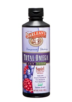 Barlean's Organic Oils Total Omega 3-6-9 Vegan Swirl Flax/Borage, Pomegranate Blueberry Product Shot