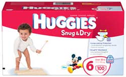 HUGGIES Snug & Dry Diapers, Size 6 Giant Pack, 100-Count Product Shot