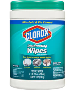 Clorox Disinfecting Wipes, Fresh Scent (105-Count Canister, Pack of 4) Product Shot