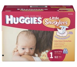 HUGGIES Little Snugglers Diapers, Size 1, 92-Count Product Shot