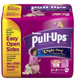 HUGGIES Pull-Ups Training Pants, Nighttime, Girls, 2T-3T, 54-Count Product Shot
