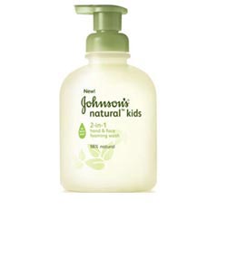 JOHNSON'S NATURAL Kids 2-in-1 Hand & Face Foaming Wash