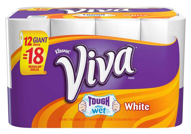Viva Paper Towels, White, Giant Roll, 12 Rolls (Pack of 2