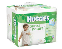 HUGGIES Pure & Natural Bonus Pack Diapers, Size 5, 52-Count (Pack of 2) Product Shot