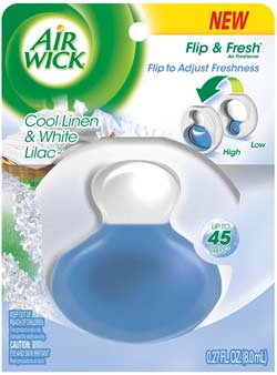 AIR WICK® Flip & Fresh COOL LINEN & WHITE LILAC™ Single 0.25 oz. Product Shot