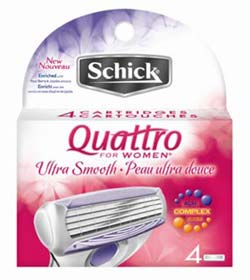 Schick Quattro for Women Ultra Smooth Refill Cartridges, 4 Cartridges (1-Pack) Product Shot