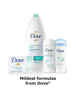 Dove&reg; Sensitive Skin - Mildest formulas from Dove&reg;